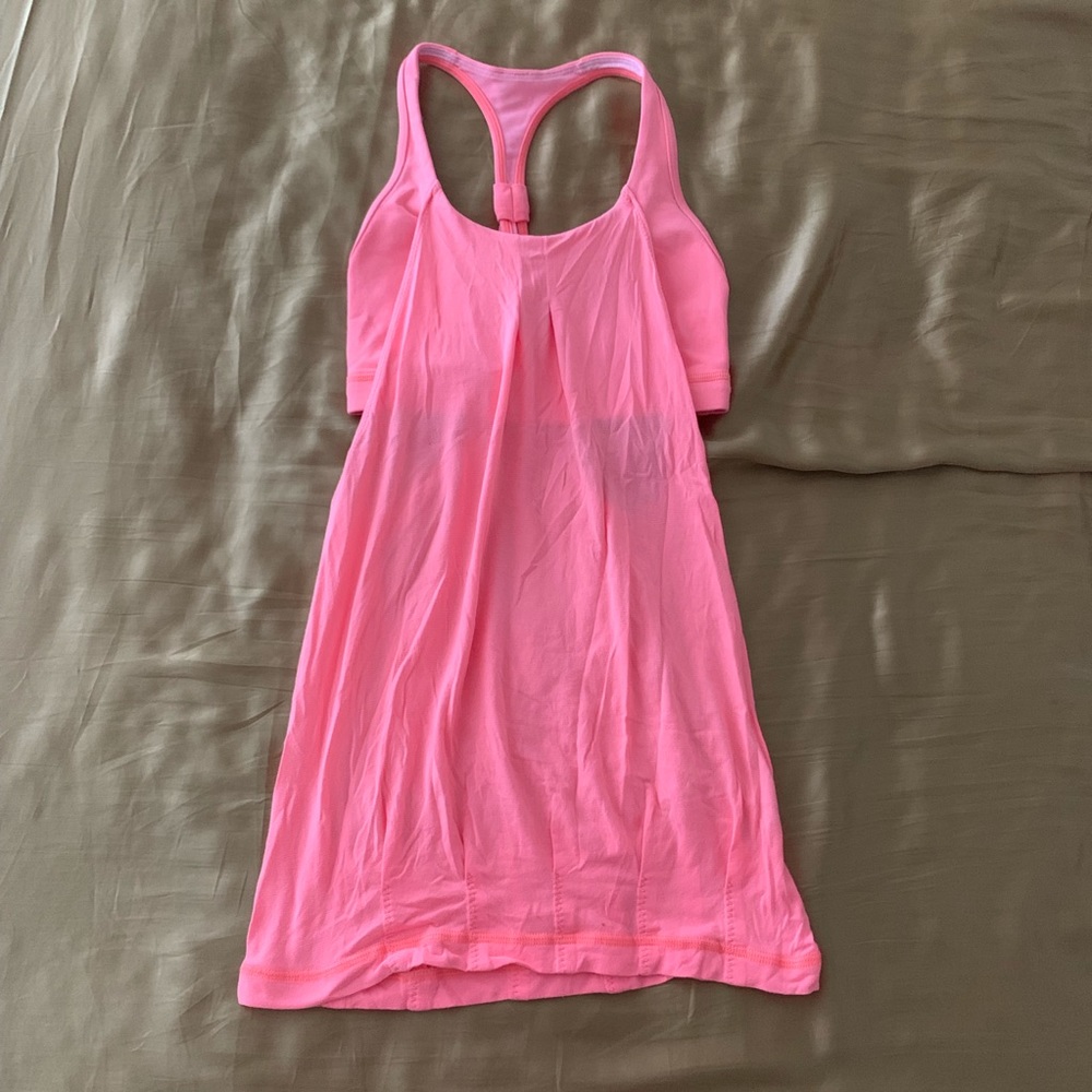 Lululemon Coral Pink Tank Too with Built In Bra